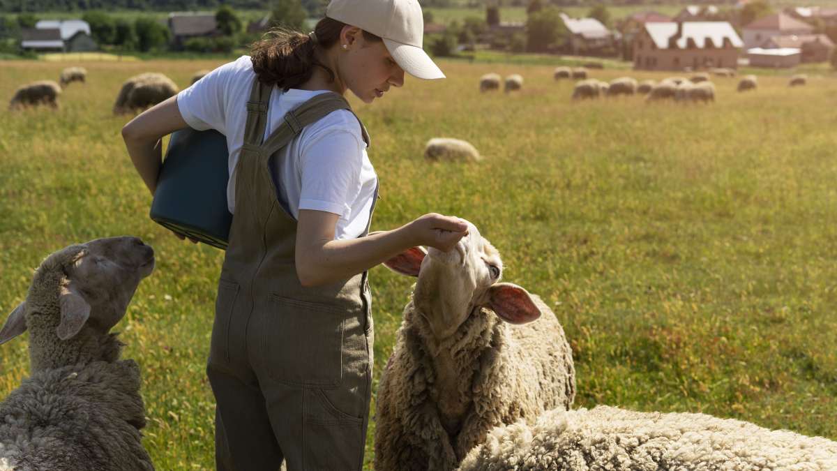 Femme s'occupant de son alpage