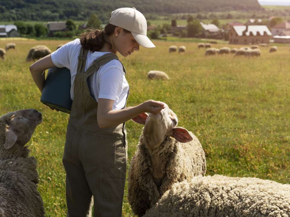 Femme s'occupant de son alpage